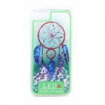 Wholesale iPhone 7 LED Flash Design Liquid Star Dust Case (Dream Catcher Green)